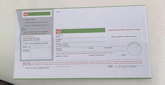 Domestic Letter with Tracking Prepaid Envelope Small – 100 Pack RRP $4